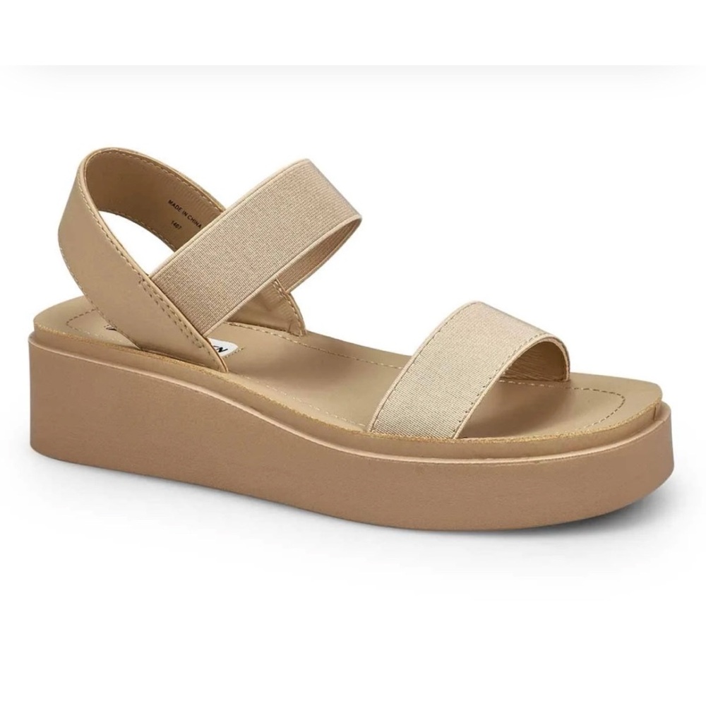 Steve Madden Janice Woven Nubuck Platform Sandals Beige Platform Sandals Sz 10M - Picture 3 of 10